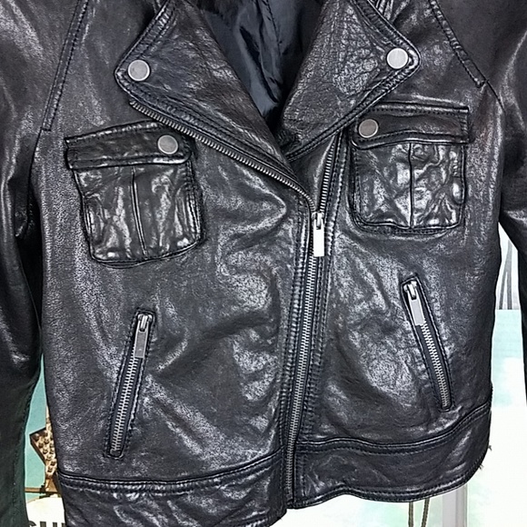 Bebe genuine leather moto jacket, size M - Picture 4 of 8